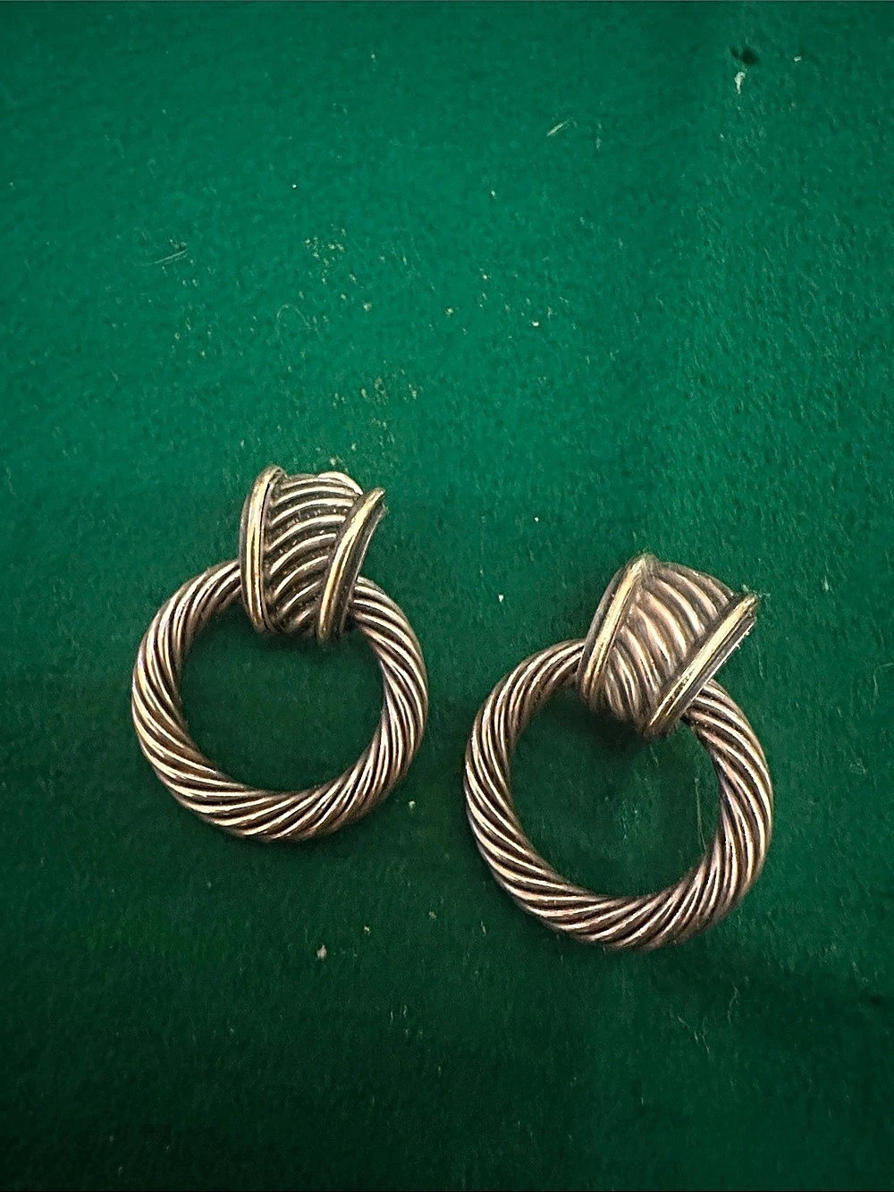 David Yurman Sterling Silver And 14k Yellow Gold Earrings